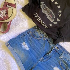 Mossimo Distressed Denim Shorts